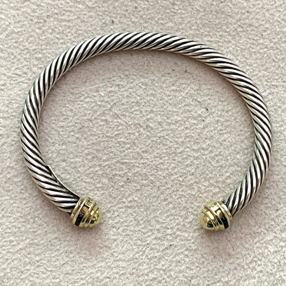 RARE VINTAGE Yurman sapphire gold dome cable bracelet - Picture 11 of 11